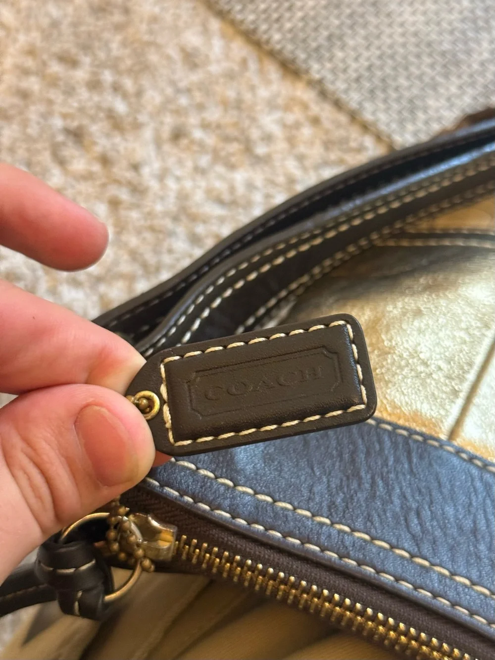 Coach Patchwork Hobo Bag in Brown and Tan USED